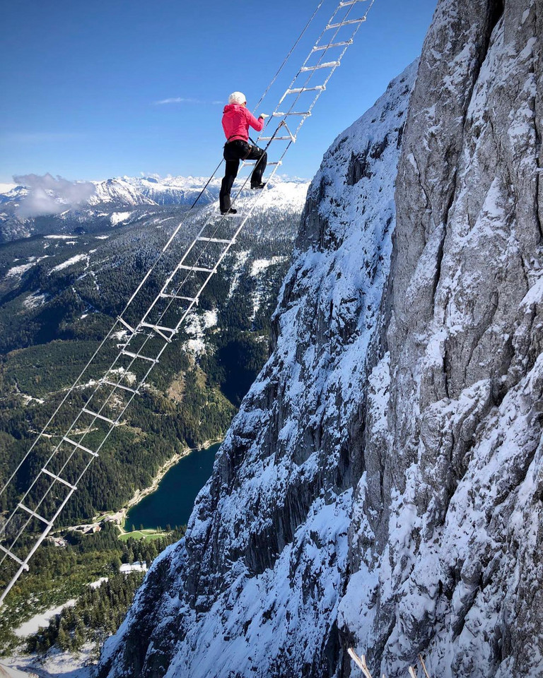 The Sky Ladder - drabina na via ferracie Donnerkogel w Salzkammergut ...