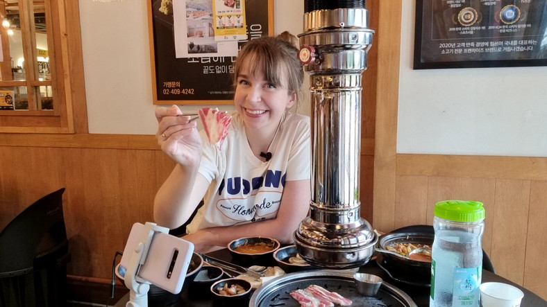 Wiola w koreańskiej restauracji 