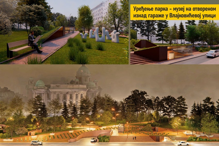 Ovako će da izgleda park-muzej na otvorenom iznad garaže u Vlajkovićevoj ulici