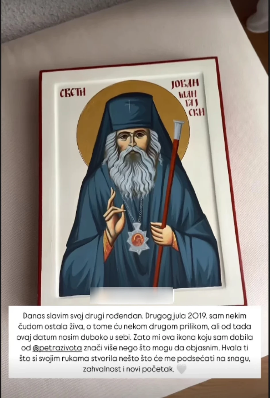 Danijela dobila ikonu sveca koji se slavi 2. jula
