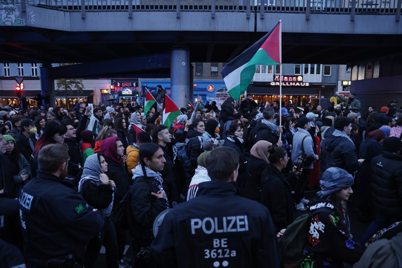 Demonstracja propalestyńska w Berlinie