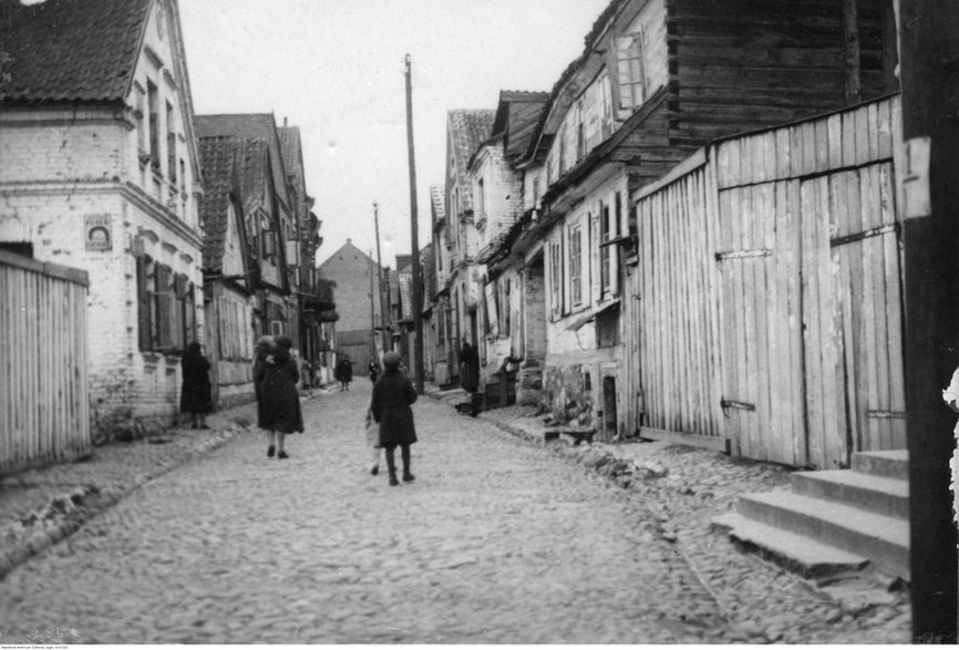 Ulica w dzielnicy Chanajki, Białystok, 1932 r.
