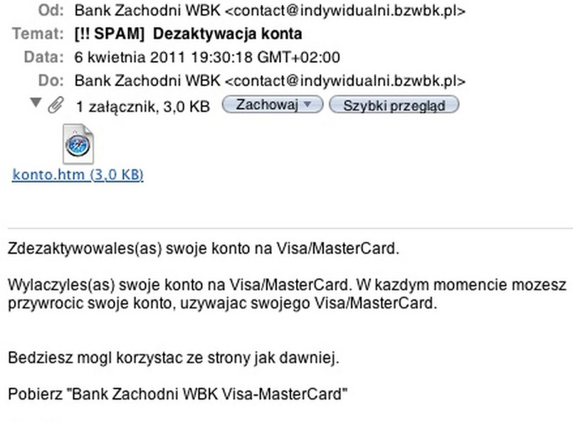 Atak na duży bank w Polsce. Uważaj na maile
