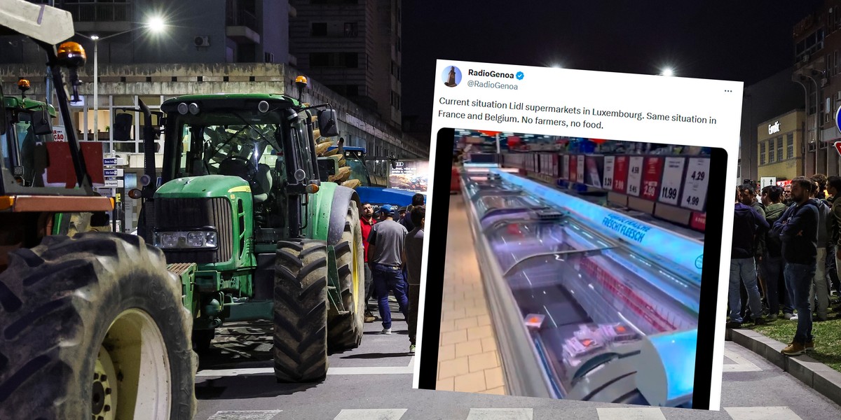 Na zdjęciu protest w Portugalii. W Luksemburgu w sklepach zabrakło żywności