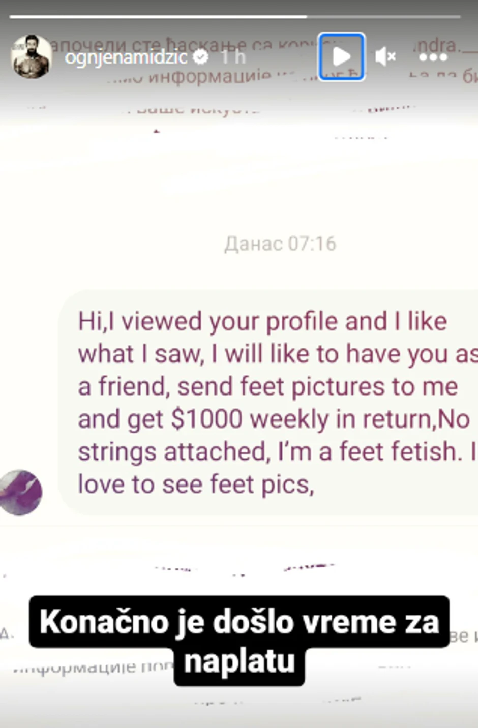 Objava Ognjena Amidžića