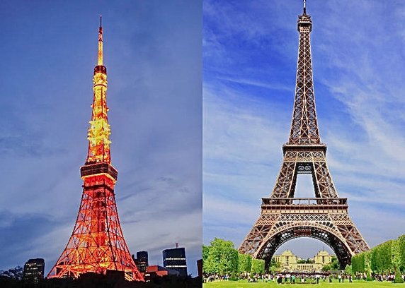 "Siostry" Tokio Tower I Eiffel Tower w Paryżu