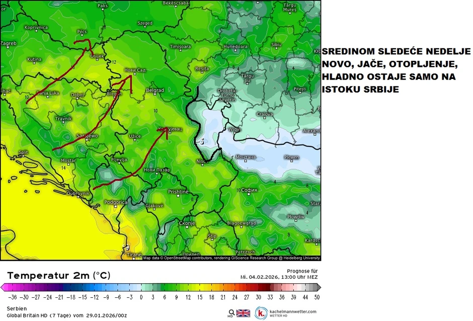 Novo otopljenje se očekuje sredinom sledeće nedelje