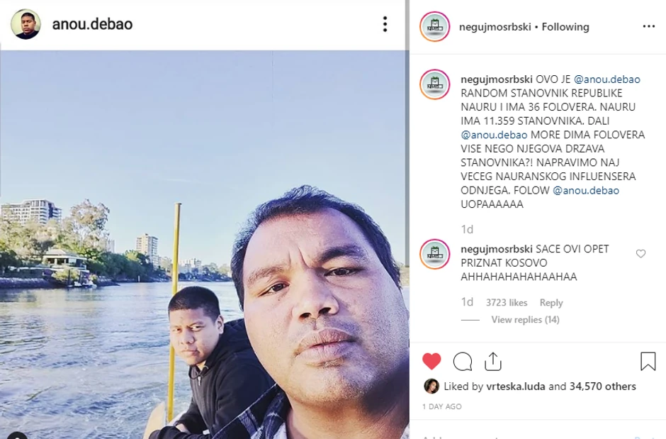 Anou Debao - najveći influenser Naurua