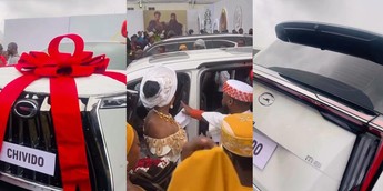 Davido surprises Chioma with new car as wedding gift