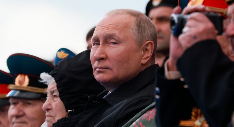 Russian President Vladimir Putin during a military parade n Moscow.