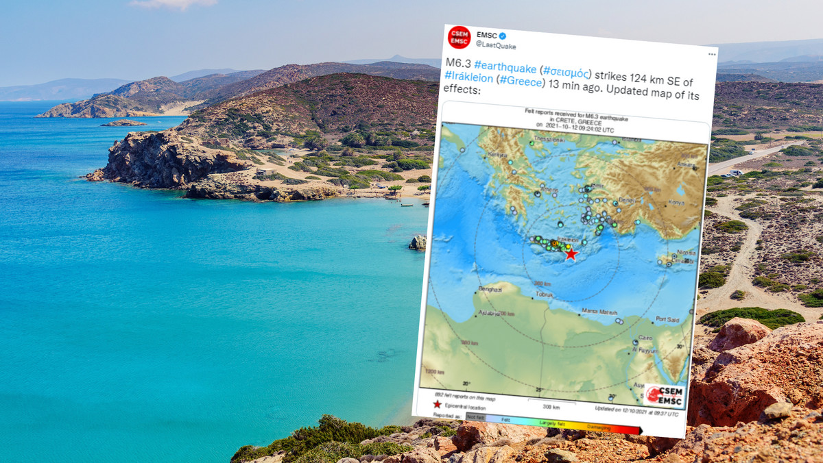 Grecja. Na krecie odnotowano trzęsienie ziemi o magnitudzie 6,3