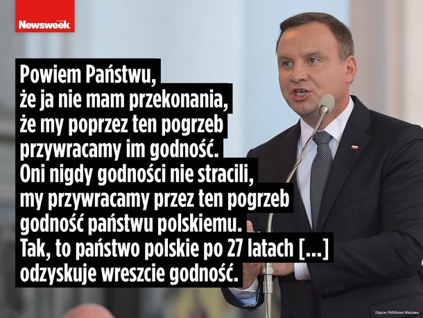 andrzej duda, cytaty, pogrzeb inki