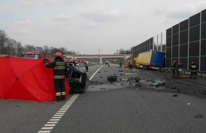 Bytom. Wypadek na autostradzie A1 