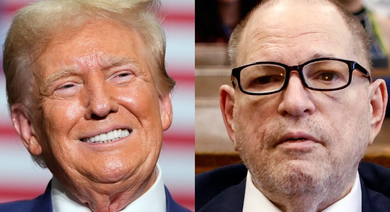 Donald Trump and Harvey WeinsteinMark Schiefelbein, left, and Adam Gray, right/AP