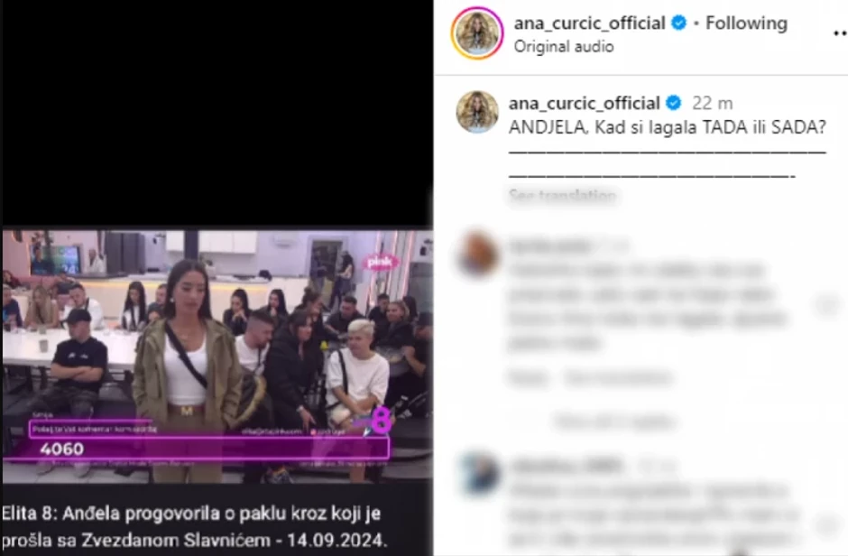 Ana Ćurčić objava