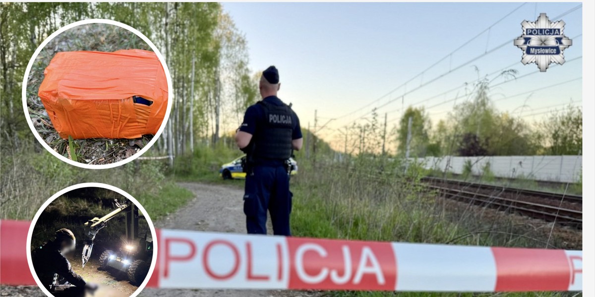 Alarm w Mysłowicach. W pobliżu torowiska znaleziono niebezpieczne przedmioty.
