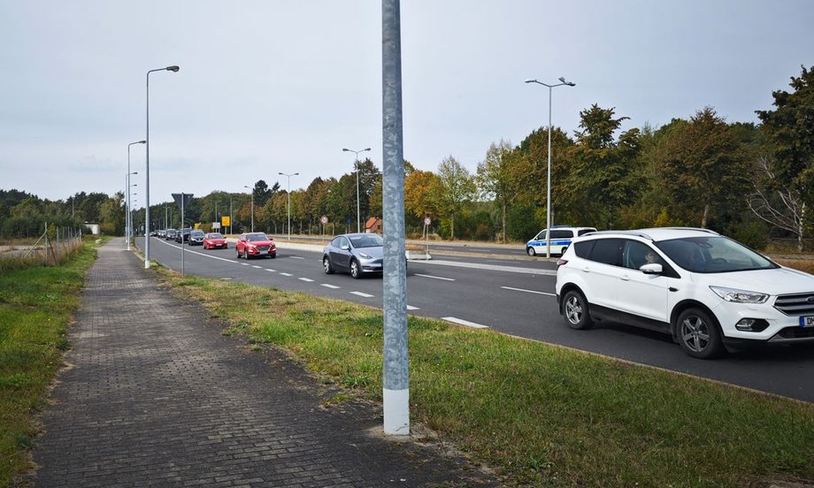 Na drodze, która prowadzi z Niemiec do Lubieszyna, już dawno nie było tak dużego ruchu