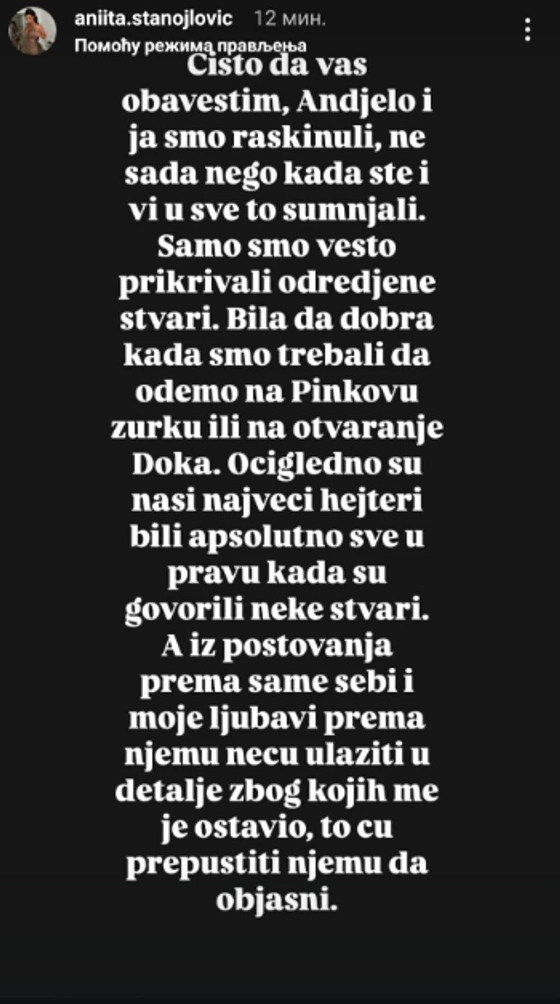 Anita i Anđelo raskinuli