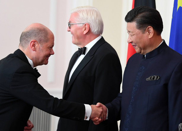 Olaf Scholz, Xi Jinping i Frank-Walter Steinmeier