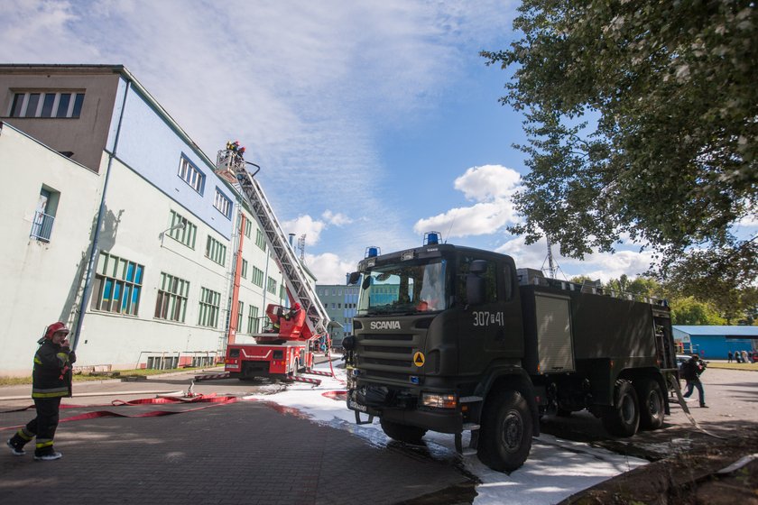 Ćwiczenia strażackie w Zakładach Stomil