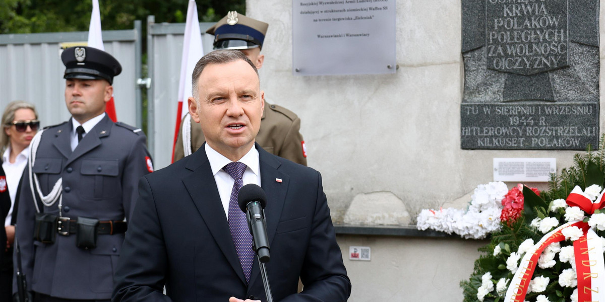 Prezydent Duda na obchodach 79. rocznicy wybuchu Powstania Warszawskiego.