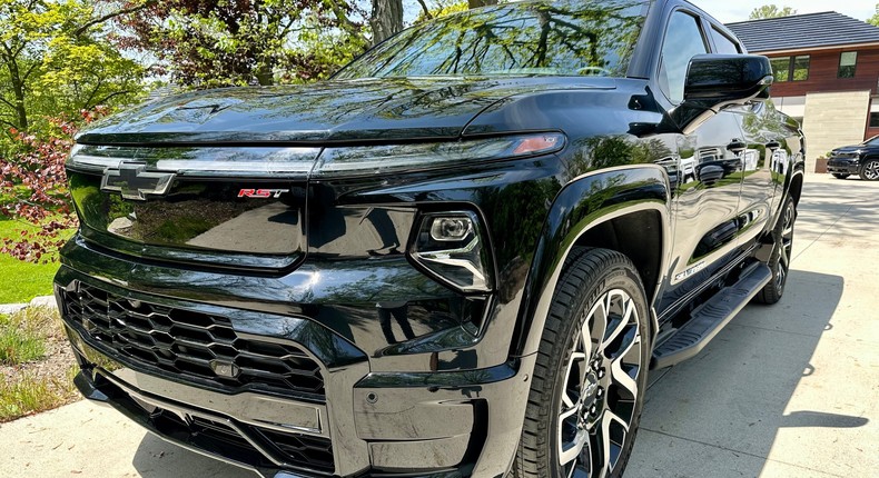 A black Chevrolet Silverado EV RST First Edition. Nora Naughton, Business Insider