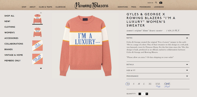 Sweter firmy "Rowling Blazers" inspirowany stylem księżnej Diany