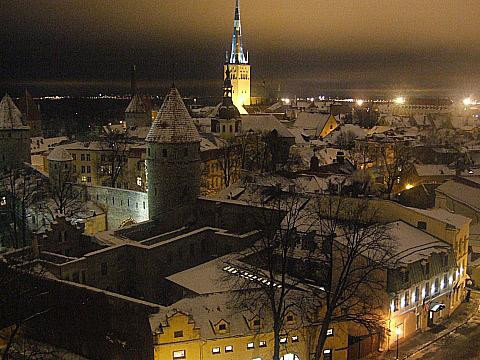 Galeria Estonia - Tallin, stare miasto nocą, obrazek 1