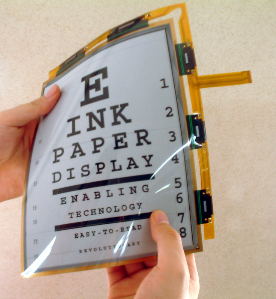 Elektroniczny papier firmy E-Ink bez obudowy, sterowany z wykorzystaniem procesorów firmy Epson (źródło: E-Ink Corporation)