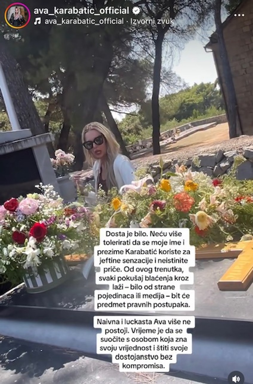 Ava Karabatić na očevom grobu