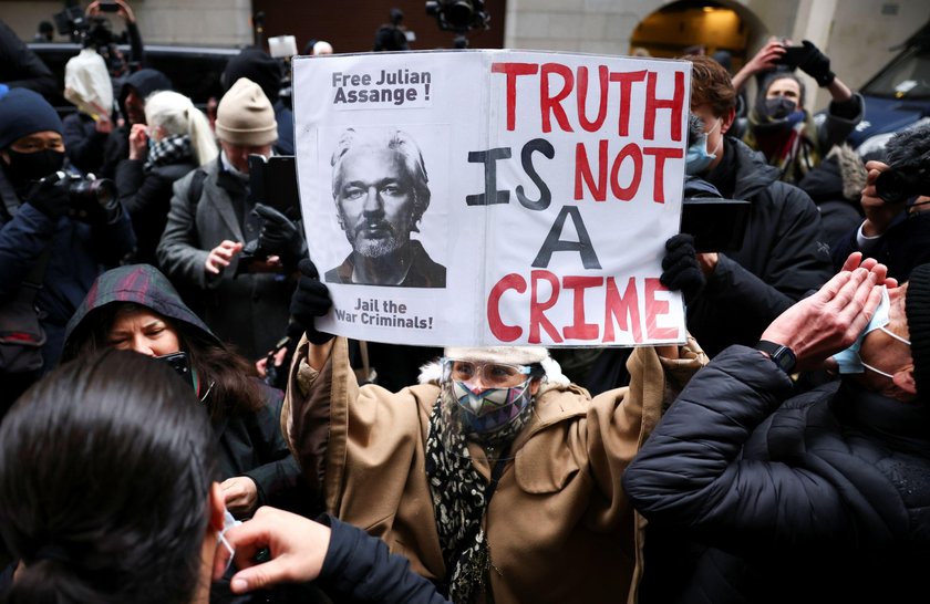 WikiLeaks founder Assange at the Old Bailey, the Central Criminal Court, in London