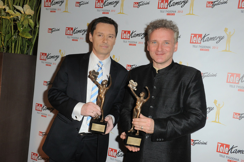 Krzysztof Ziemiec i Jarosław Kret podczas rozdania nagród Telekamery Tele Tygodnia w 2012 r.