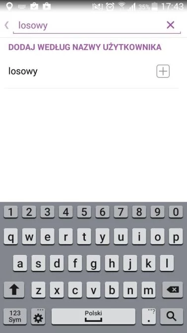Do kontaktów możemy dodać także obce osoby, o ile znamy ich nazwę użytkownika.