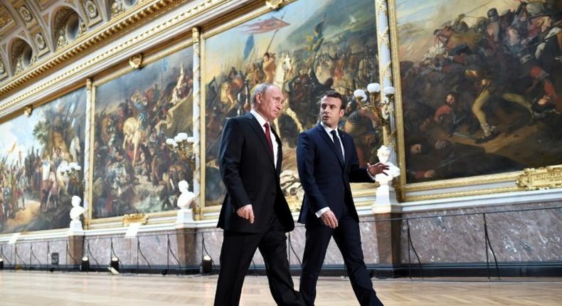 French President Emmanuel Macron has used the historic chateau of Versailles, the former seat of kings, to host Russian President Vladimir Putin