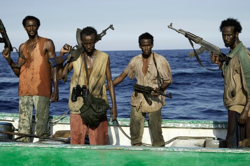 Faysal Ahmed, Barkhad Abdi, Barkhad Abdirahman i Mahat Ali w filmie Kapitan Phillips.