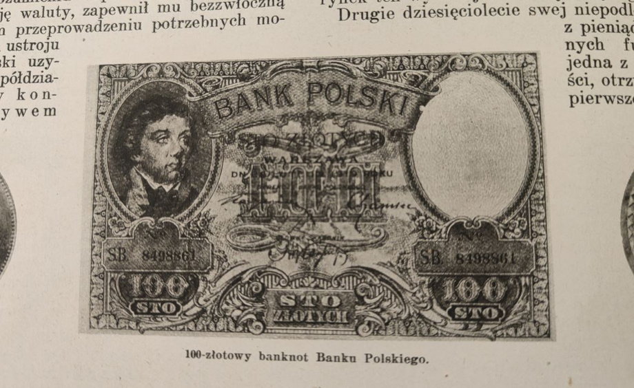 Ówczesny banknot o nominale 100 zł