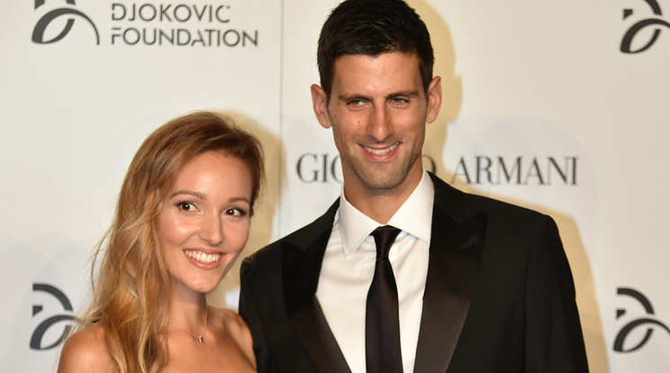 A boldog pár, Jelena és Novak Djokovic /Fotó: AFP