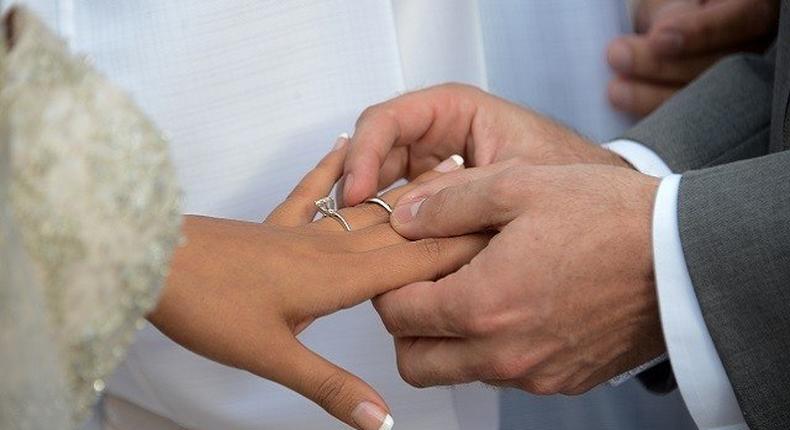 Couple getting married