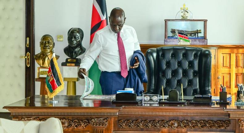 President William Ruto in his office at State House, Nairobi