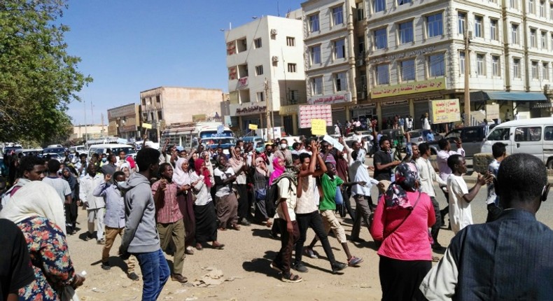 A protest in the Sudanese city of Omdurman on Sunday