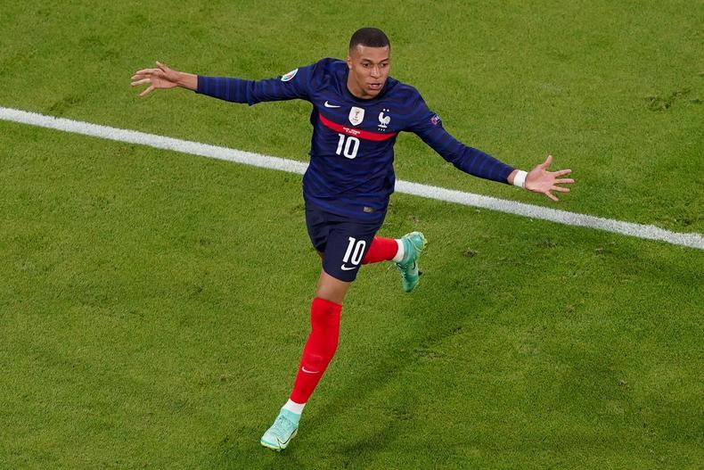 Mbappe in action for France