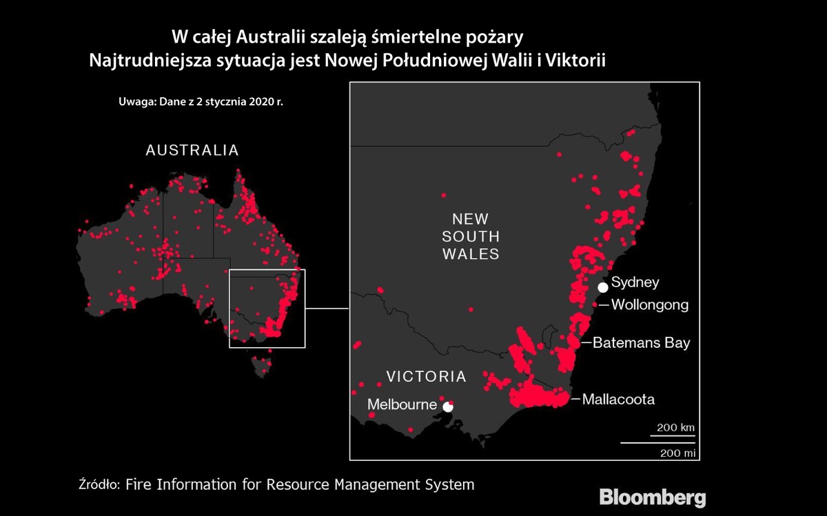 W całej Australii szaleją śmiertelne pożary