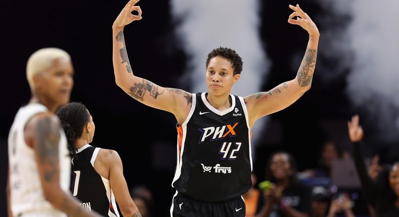 Griner finished her home re-debut as the game's leader in points, rebounds, and blocks.