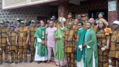 Transition Committee Chairpersons with Most Rev. Paulinus Ezeokafor, Catholic Bishop of Awka Diocese, Anambra (NAN)