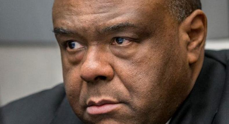 Jean-Pierre Bemba Gombo is seen in a court room of the ICC to hear the delivery of the judgment on charges including corruptly influencing witnesses by giving them money and instructions to provide false testimony and false evidence, in the Hague, the Netherlands, March 21, 2016.