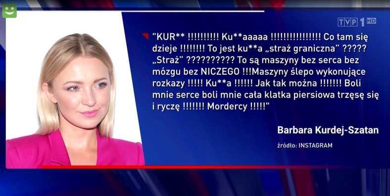 Barbara Kurdej Szatan Bohaterką Wiadomości Tvp Chodzi O Wulgarny