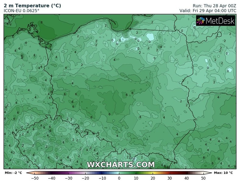 W nocy miejscami możliwe przymrozki