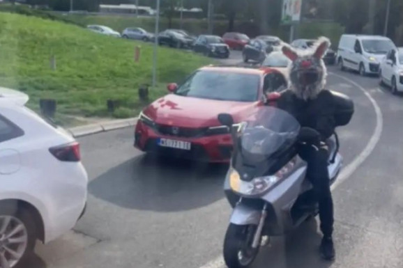 Beograđani jutros nisu skidali pogled sa ove "zečice"! Ovako se provozala gradom na motoru i svi su u nju gledali