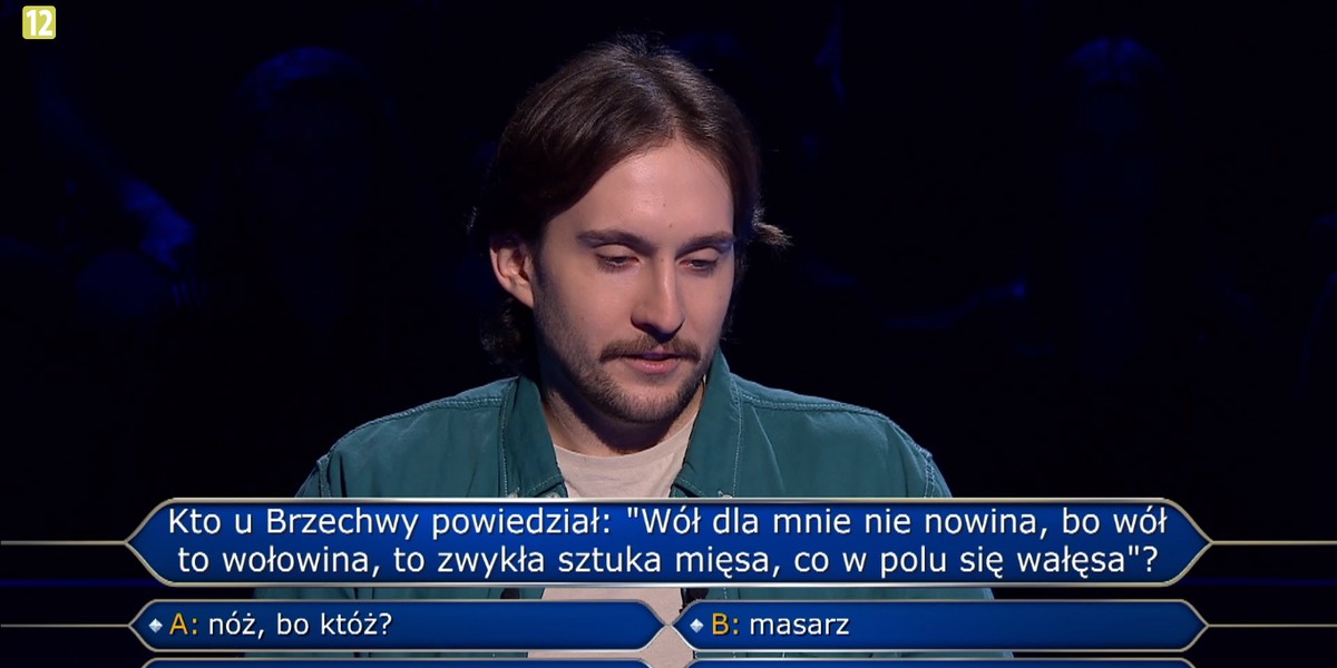 "Milionerzy" - Remigiusz Kania odpadł na pytaniu o Brzechwę