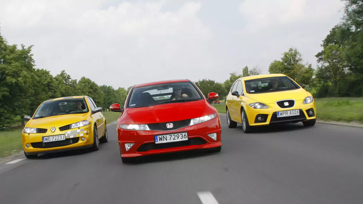 Honda Civic Type-R kontra Seat Leon Cupra, Renault Megane RS: porównanie sportowych kompaktów